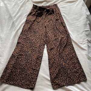 Flowery Flare Leopard Pants